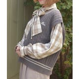 刺繍入りチルデンニットベスト | axes femme | 詳細画像7 