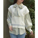 生成り | 刺繍入りチルデンニットベスト | axes femme