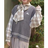 チャコール | 刺繍入りチルデンニットベスト | axes femme