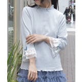 レース重ねデザイン袖プルオーバー | axes femme | 詳細画像1