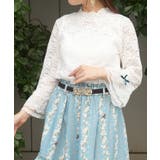 白 | 袖デザイン総レース七分袖プルオーバー | axes femme