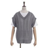 チャコール | ニットベスト×Tシャツセット | axes femme