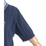 刺繍入り配色襟ニットポロ | axes femme | 詳細画像17