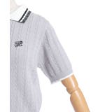 刺繍入り配色襟ニットポロ | axes femme | 詳細画像31