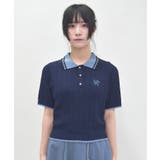 刺繍入り配色襟ニットポロ | axes femme | 詳細画像4