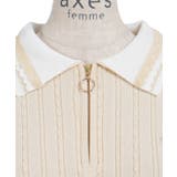 刺繍入りジップニットポロ | axes femme | 詳細画像17 