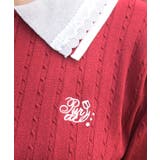 刺繍入りジップニットポロ | axes femme | 詳細画像4 