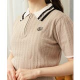 刺繍入りジップニットポロ | axes femme | 詳細画像9 