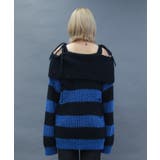 ボーダーオフショルニットプルオーバー | axes femme | 詳細画像3 