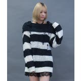 白 | ボーダーオフショルニットプルオーバー | axes femme