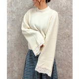 クリーム | フレア袖ハイネックニット | axes femme