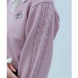 ＰＱ刺繍バイカラーポロニット | axes femme | 詳細画像11 