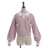 ＰＱ刺繍バイカラーポロニット | axes femme | 詳細画像12 