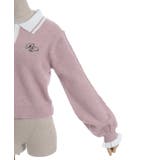 ＰＱ刺繍バイカラーポロニット | axes femme | 詳細画像16 