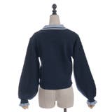 ＰＱ刺繍バイカラーポロニット | axes femme | 詳細画像19 