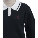 ＰＱ刺繍バイカラーポロニット | axes femme | 詳細画像27 