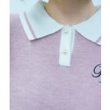 ＰＱ刺繍バイカラーポロニット | axes femme | 詳細画像4 