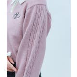 ＰＱ刺繍バイカラーポロニット | axes femme | 詳細画像8 