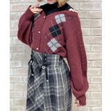 レイヤード風アーガイルニット | axes femme | 詳細画像1 