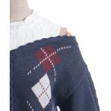 レイヤード風アーガイルニット | axes femme | 詳細画像23 