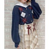 紺 | レイヤード風アーガイルニット | axes femme