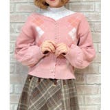 ピンク | レイヤード風アーガイルニット | axes femme