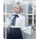 白 | リボン付き前後2wayニット | axes femme
