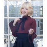 ワイン | リボン付き前後2wayニット | axes femme