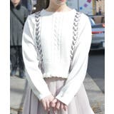 生成り | レースアップニットプルオーバー | axes femme