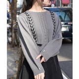 チャコール | レースアップニットプルオーバー | axes femme