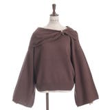 茶 | ドレープリボンフレア袖ニット | axes femme