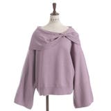 ラベンダー | ドレープリボンフレア袖ニット | axes femme