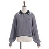 レース×バイカラーニットポロ | axes femme | 詳細画像10 