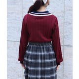 レース×バイカラーニットポロ | axes femme | 詳細画像3 