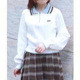生成り | レース×バイカラーニットポロ | axes femme