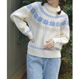 生成り | 雪柄フェアアイルニット | axes femme