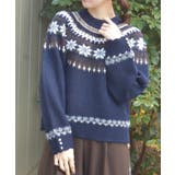 紺 | 雪柄フェアアイルニット | axes femme
