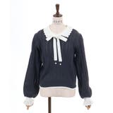 チャコール | バイカラー襟付きニットプルオーバー | axes femme