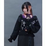 黒 | クロスジャカードニットカーディガン | axes femme