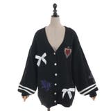 刺繍ワッペンスクールカーディガン | axes femme | 詳細画像15 
