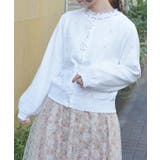 白 | かぎ針ローズニットカーデ | axes femme