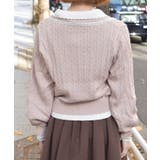 バイカラーニットポロカーディガン | axes femme | 詳細画像3 