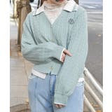 バイカラーニットポロカーディガン | axes femme | 詳細画像5 