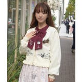 音楽刺繍ショートニットカーディガン | axes femme | 詳細画像13