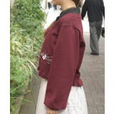 音楽刺繍ショートニットカーディガン | axes femme | 詳細画像2