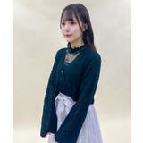 黒 | トランプクロシェ風ニットカーディガン | axes femme