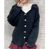 黒 | ウェーブファーニットカーディガン | axes femme