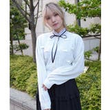 リボン付き透かし編みカーデ | axes femme | 詳細画像11 