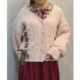 ピンク | レースアップモールヤーンカーディガン | axes femme