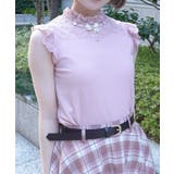 ピンク | ローズ×リボン装飾切替タンク | axes femme